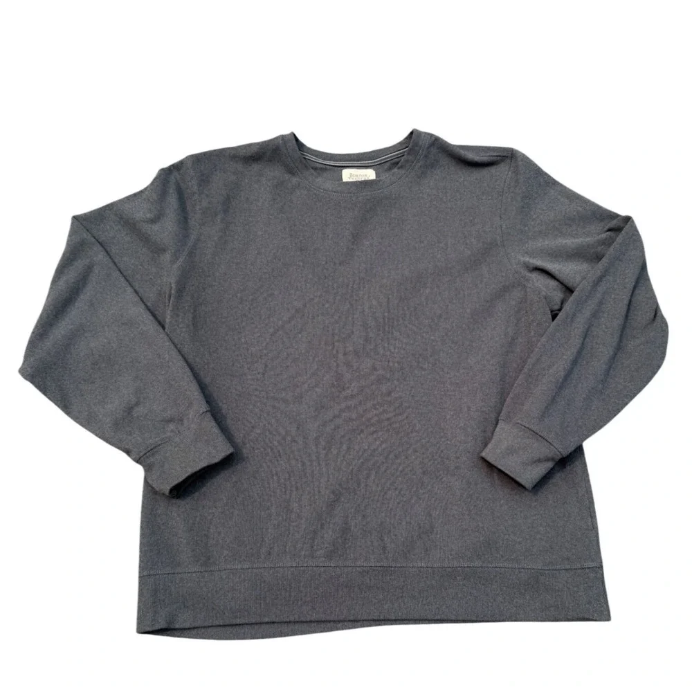 Boston Traders Mens XL Charcoal Gray/Blue Knit Crewneck Sweatshirt Pullover